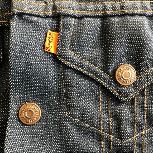 Vintage 70s Levi’s orange tab kids embroidered denim jean jacket
